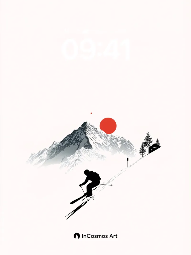Silent Descent Wallpaper with Crimson Sun
