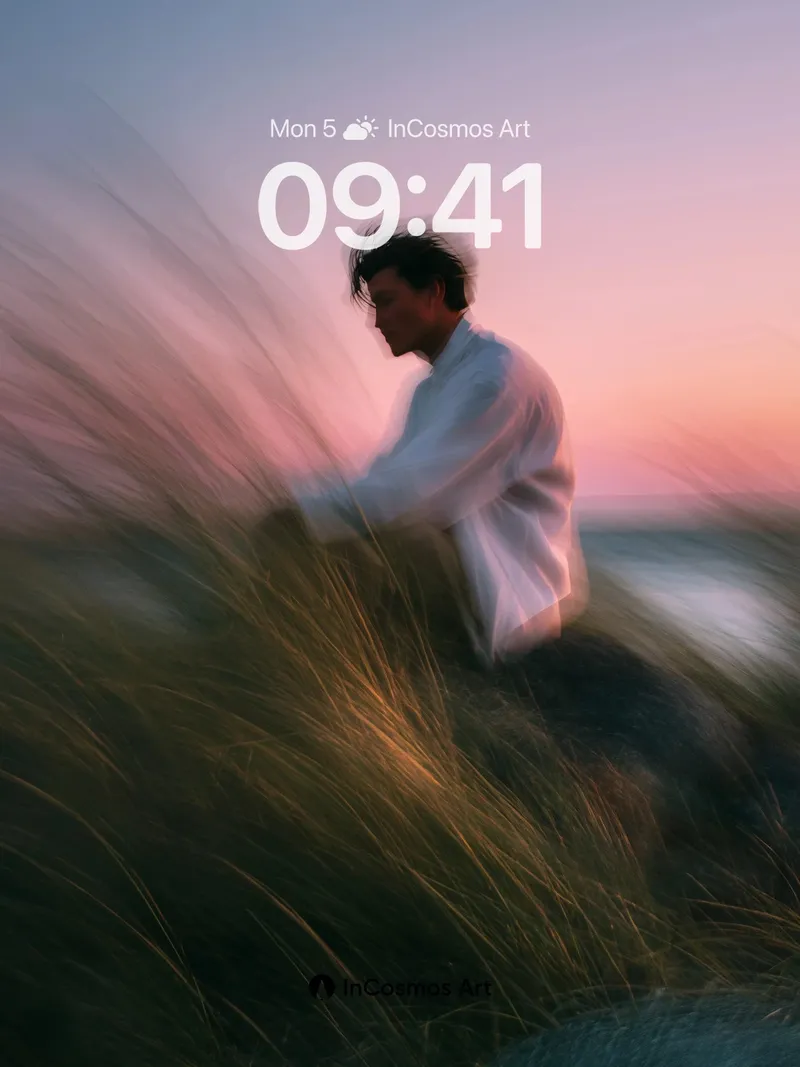 Whispering Grass Wallpaper with Motion Blur