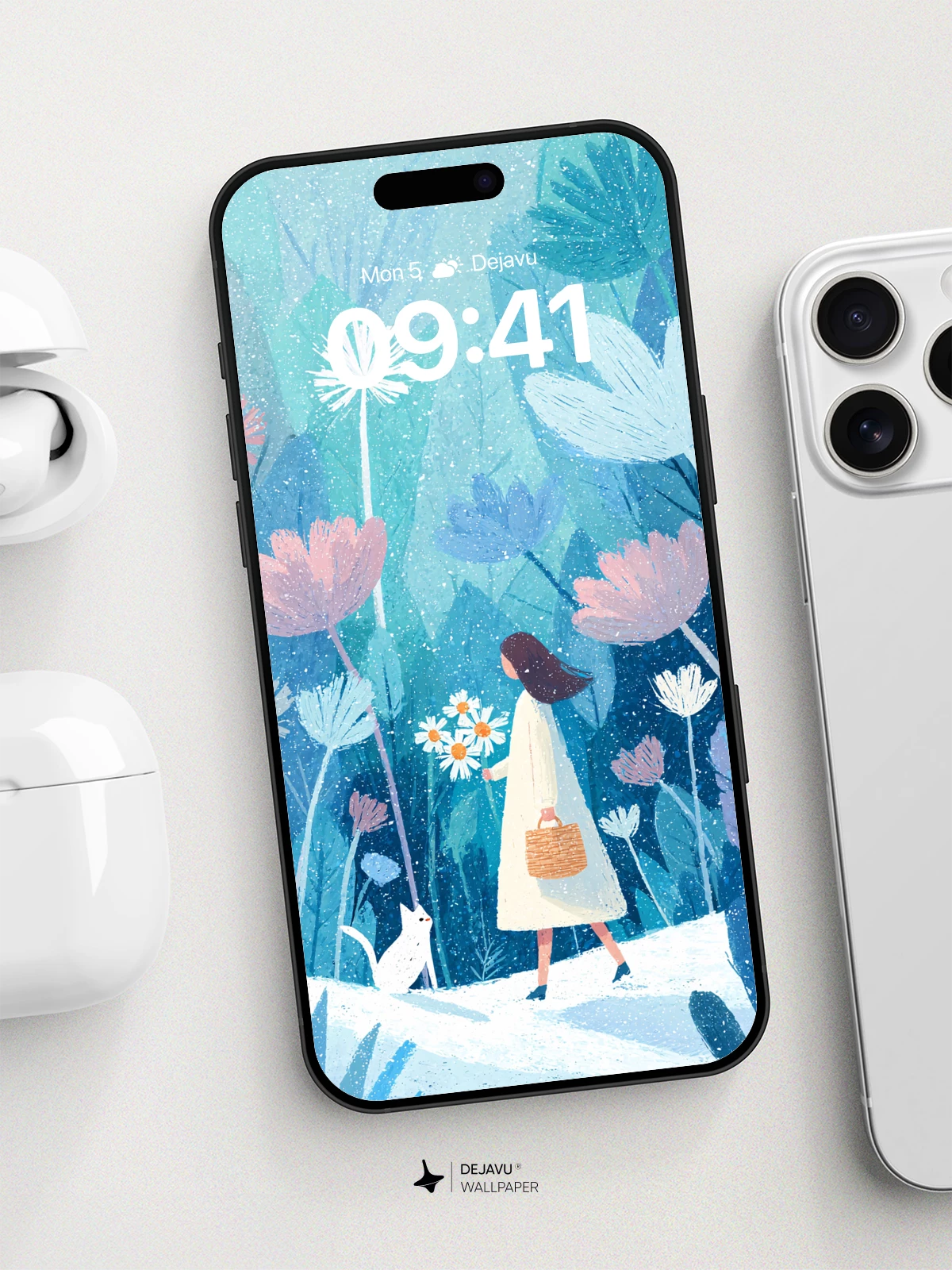 Enchanted Winter Garden Wallpaper 8K for iPhone and Android