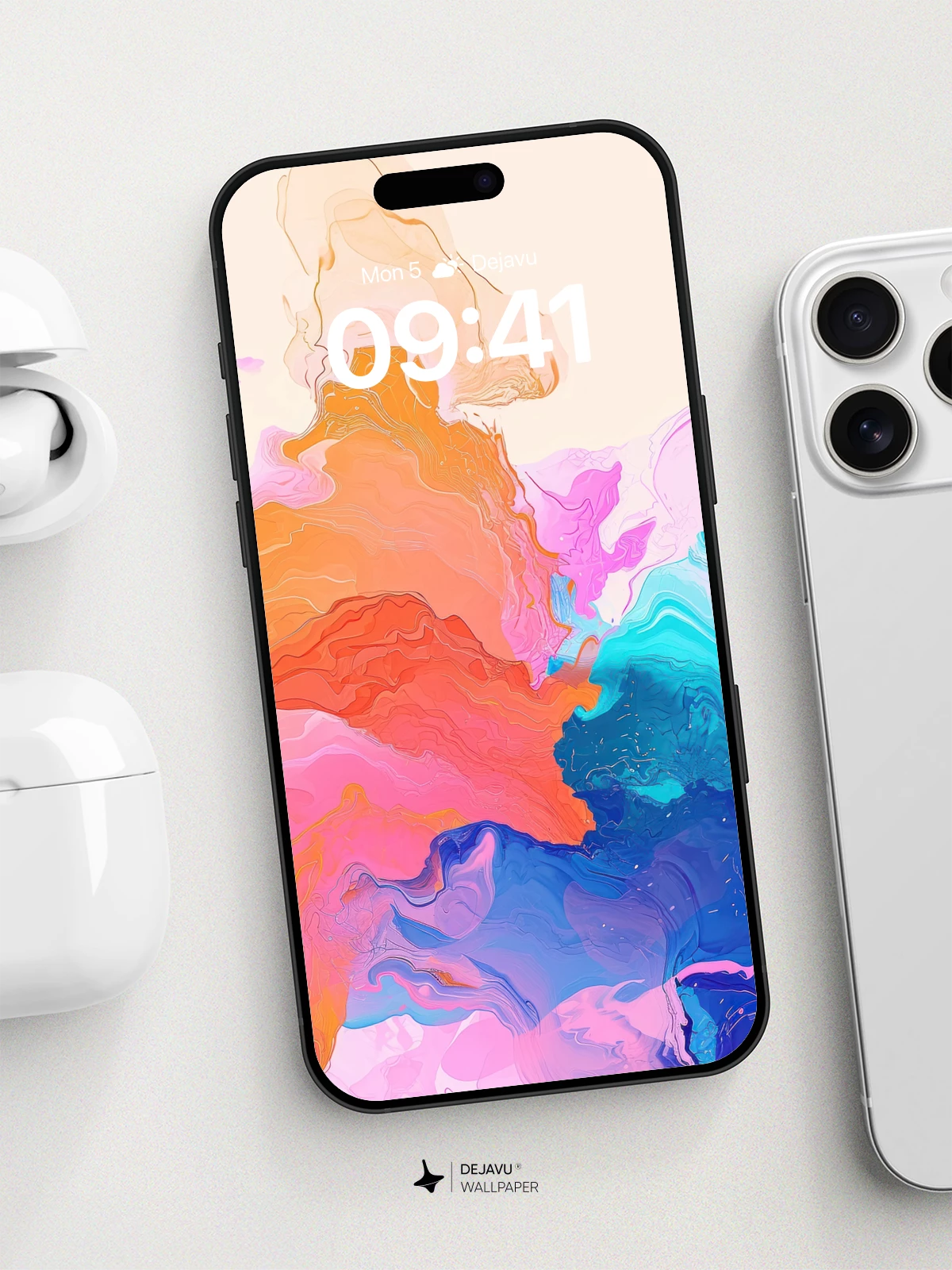 Vibrant Abstract Fluid Art Wallpaper 8K for iPhone and Android