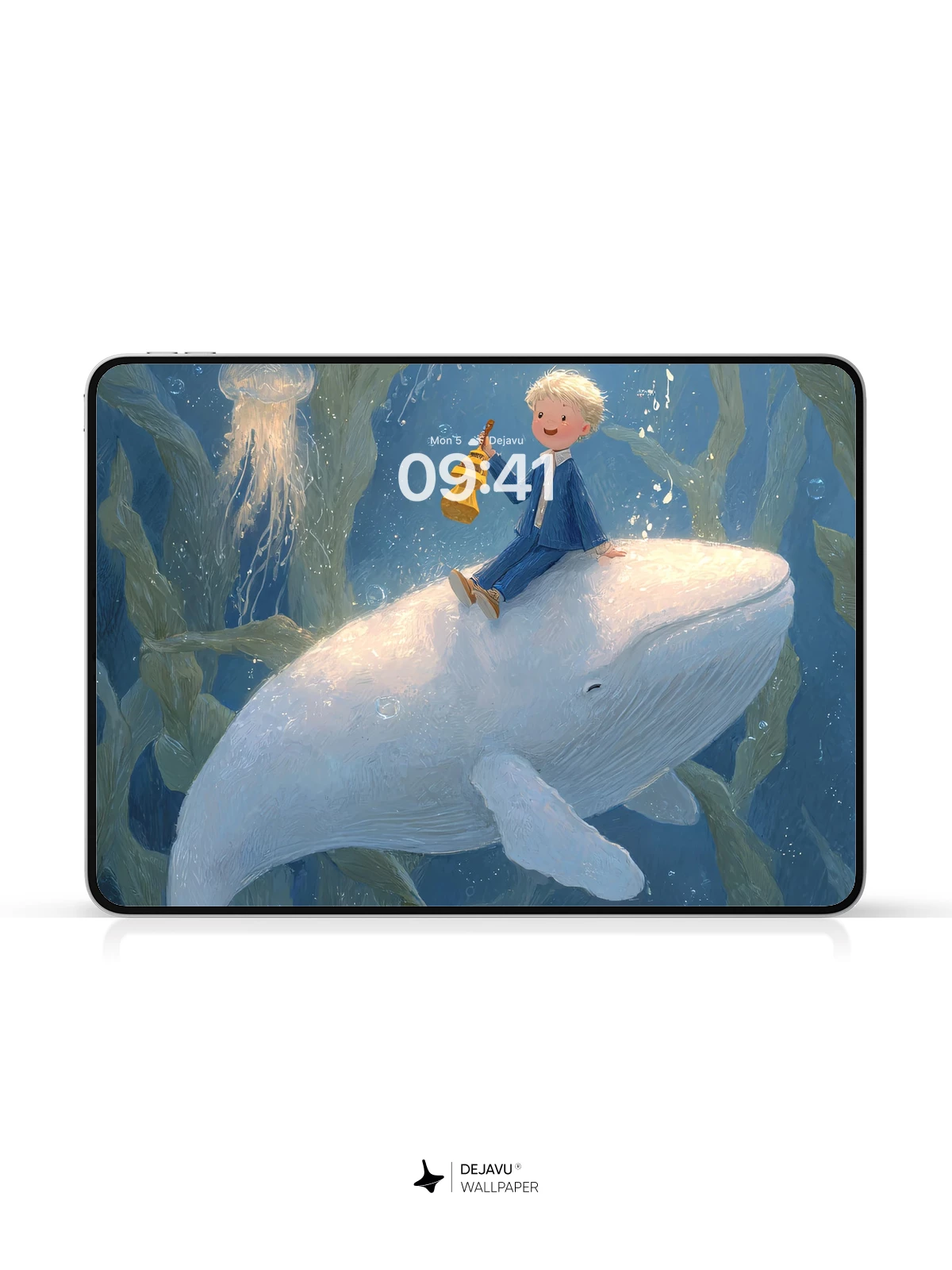 Whale Rider Underwater Fantasy Wallpaper 8K for iPhone and Android