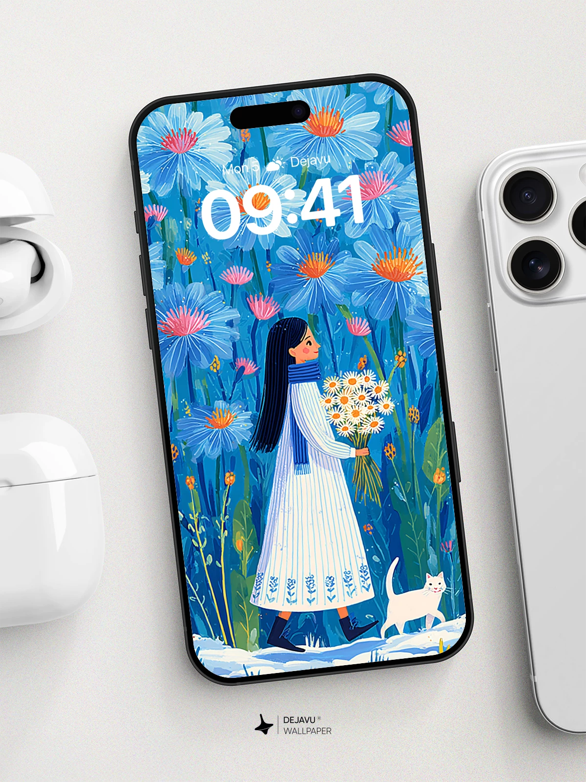 Whimsical Flower Field Wallpaper 8K for iPhone and Android