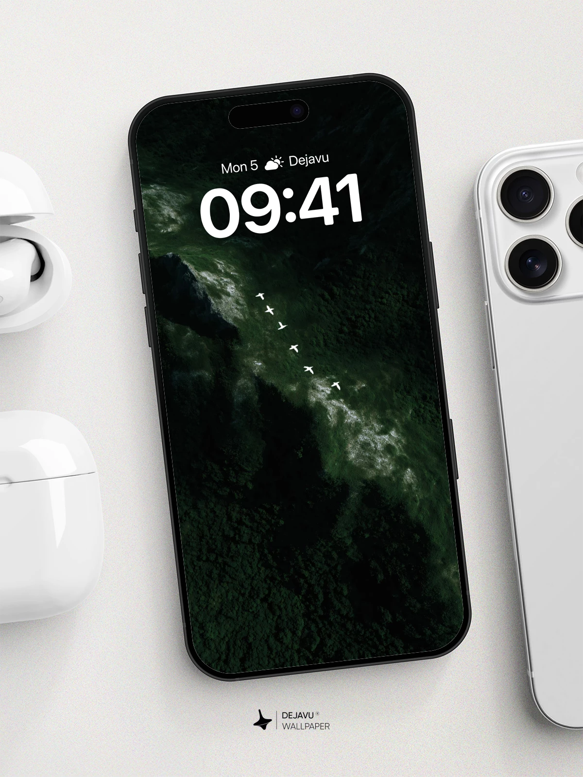 Mystic Birds Over Forest Valley Wallpaper 8K