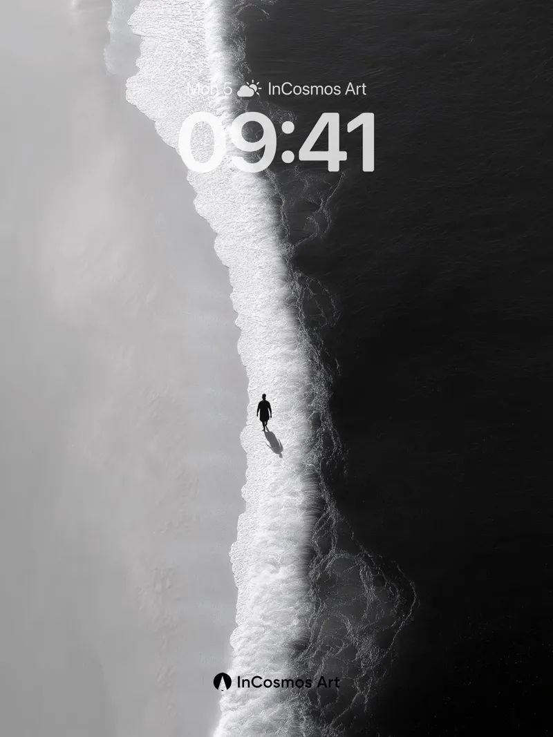 Solitary Edge Wallpaper with Ocean Divide