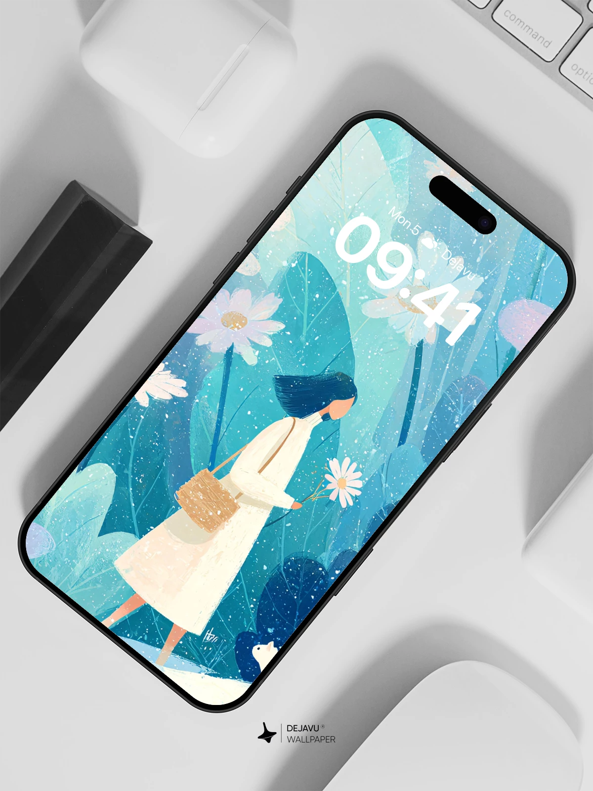 Enchanted Daisy Garden Wallpaper 8K for iPhone and Android