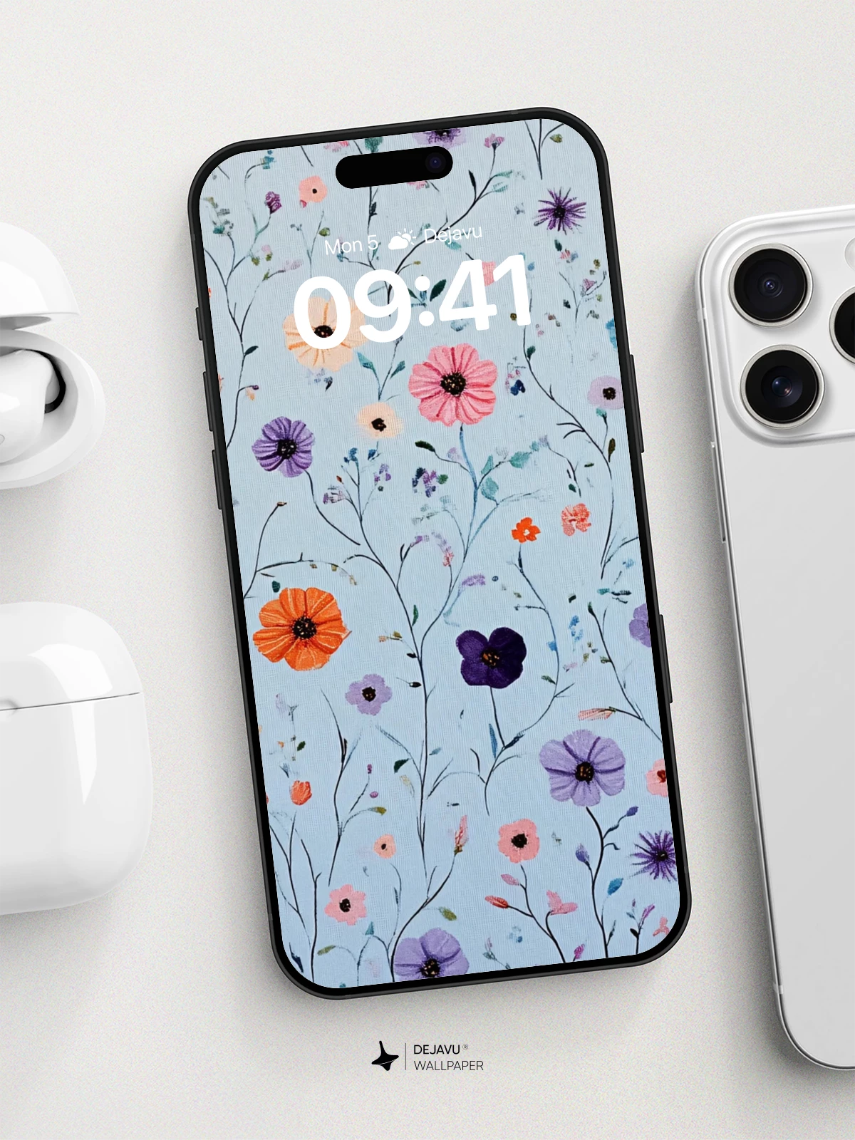 Whimsical Floral Garden Wallpaper 8K for iPhone and Android