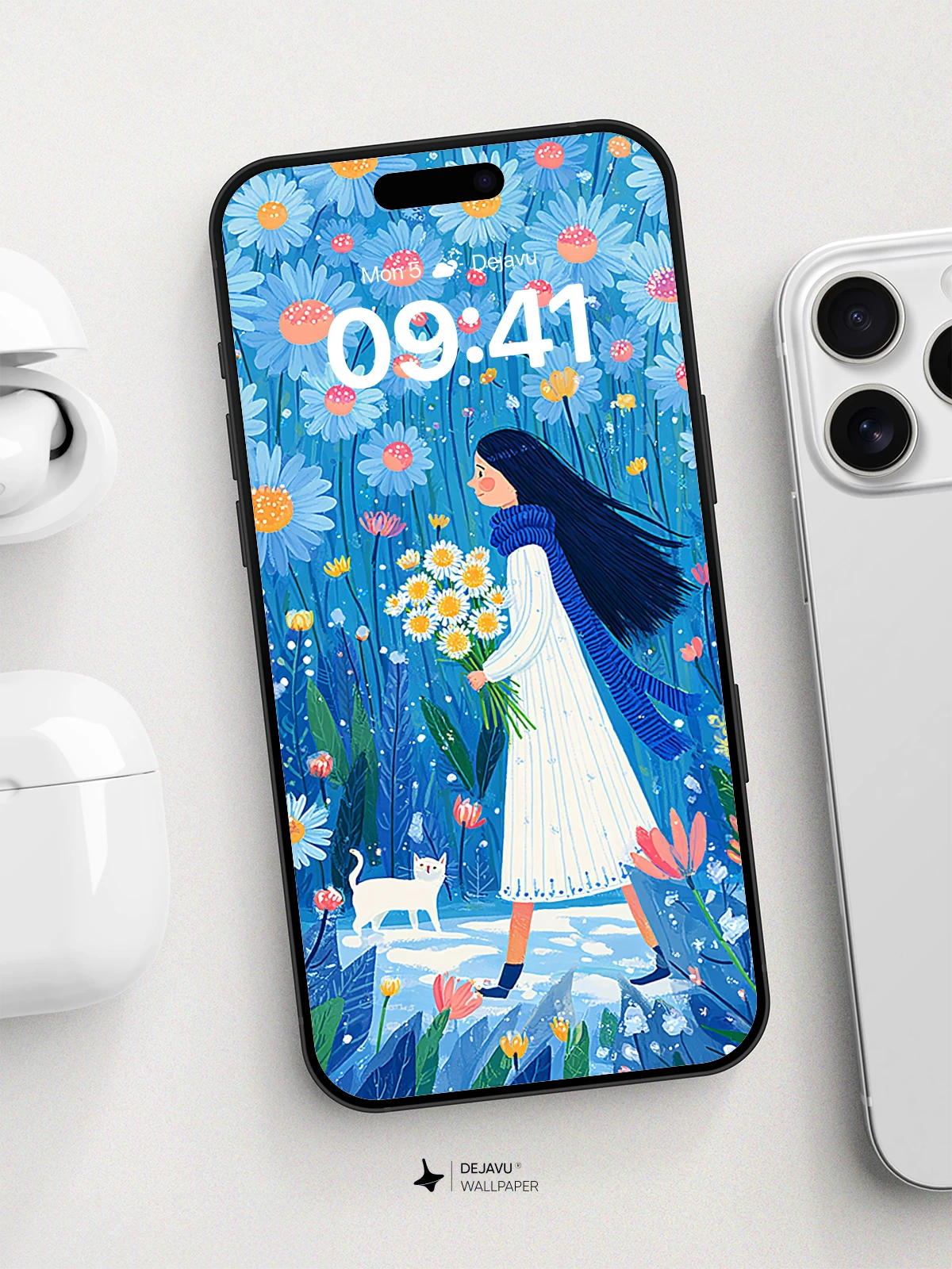 Enchanted Flower Field Wallpaper 8K for iPhone and Android