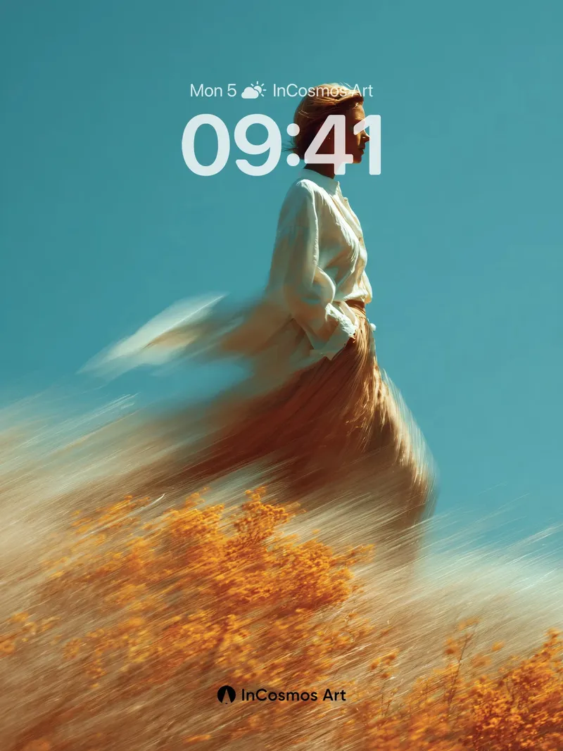 Serenity Drift Wallpaper with Golden Field Motion