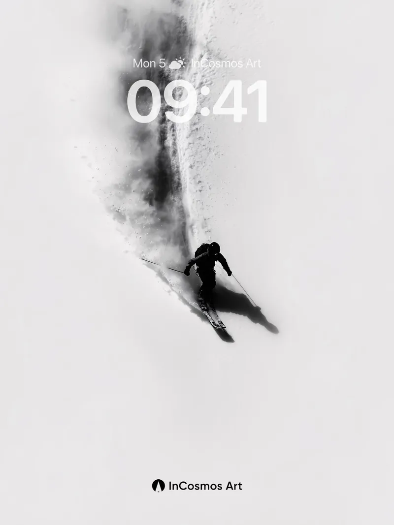 Silent Descent Wallpaper with Snow Trail