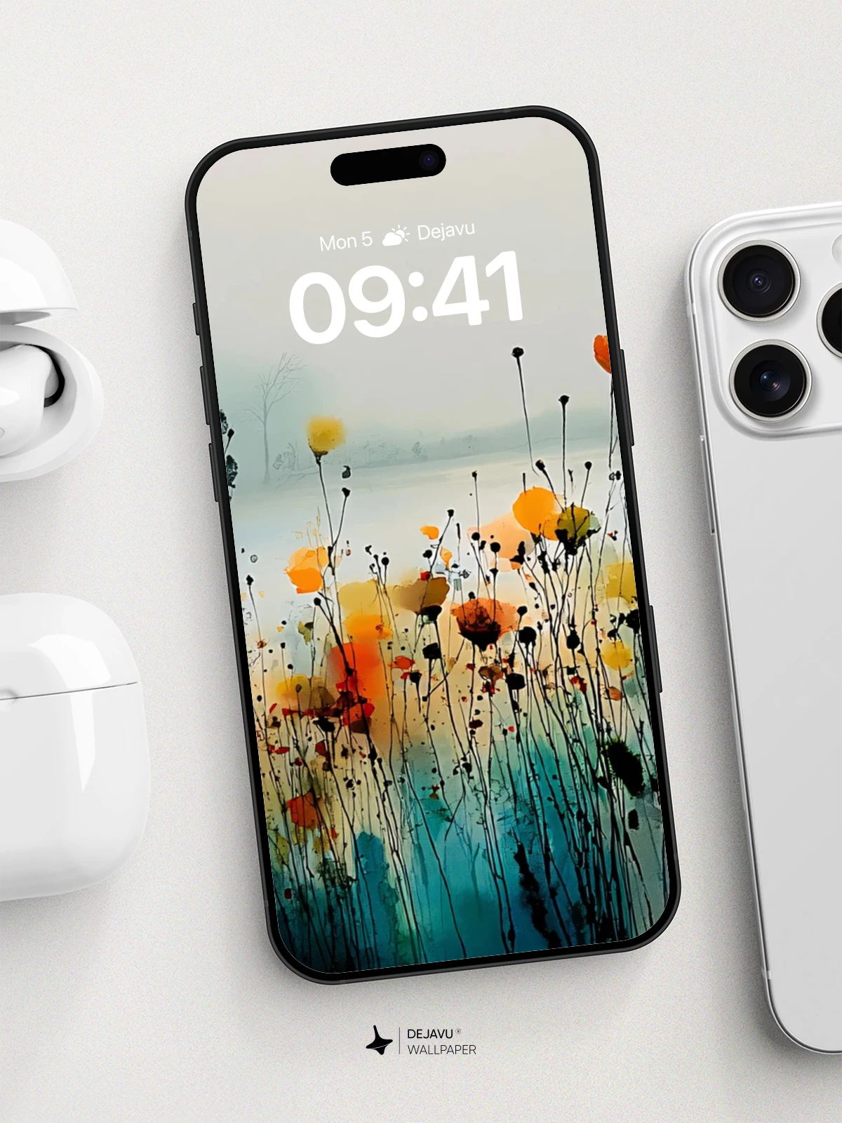 Watercolor Wildflower Meadow Wallpaper 8K for iPhone and Android