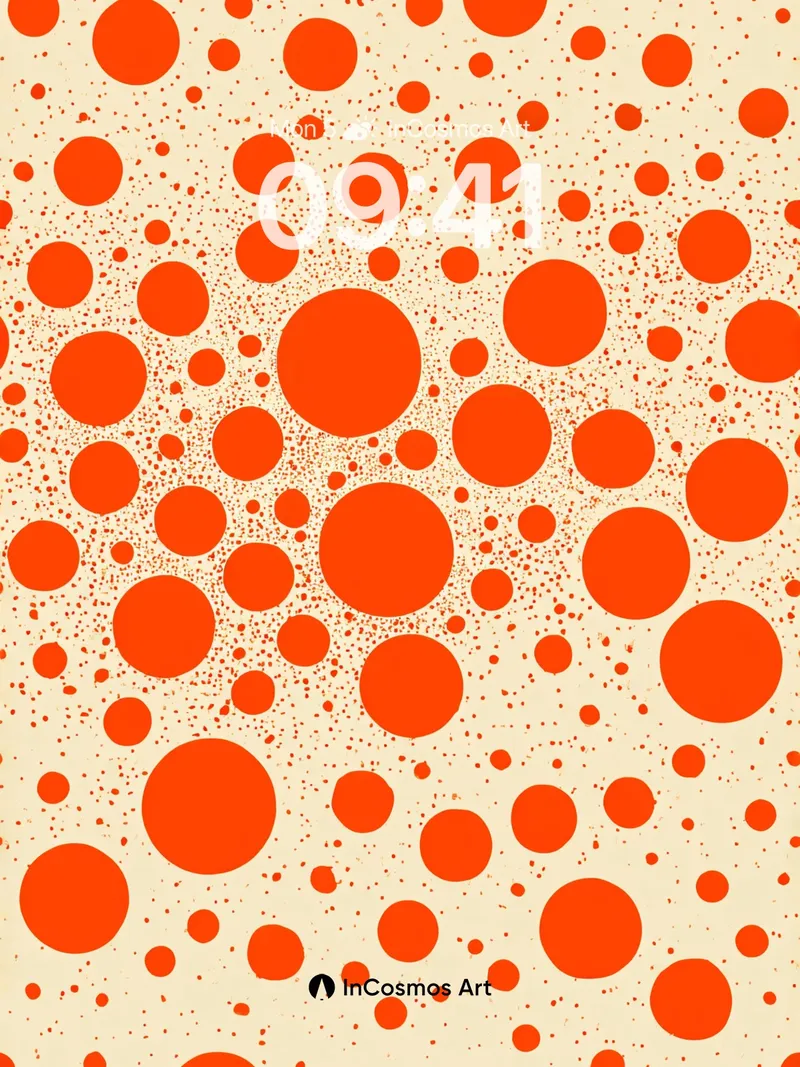 Bubbling Orange Wallpaper with Cosmic Dots