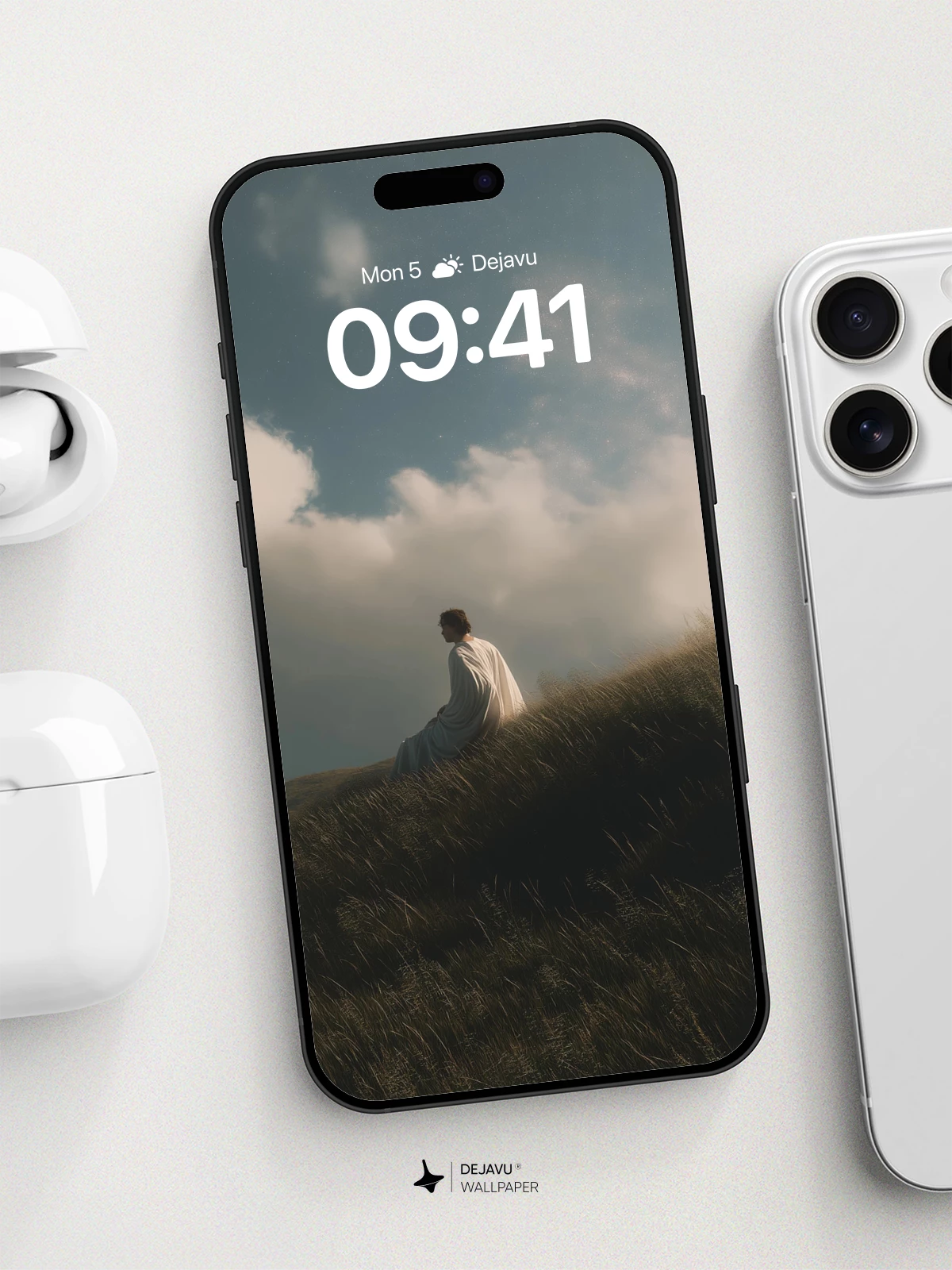 Solitary Figure on Hillside Wallpaper 8K for iPhone and Android