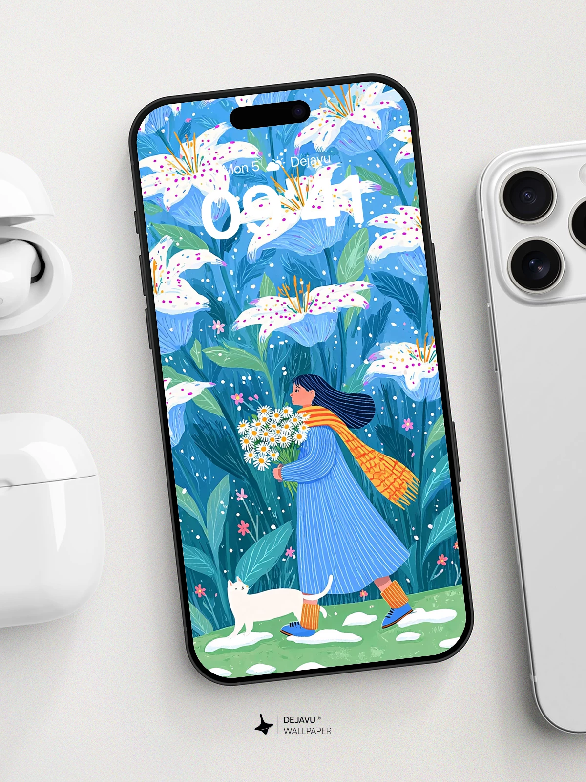 Enchanted Lily Garden Wallpaper 8K for iPhone and Android