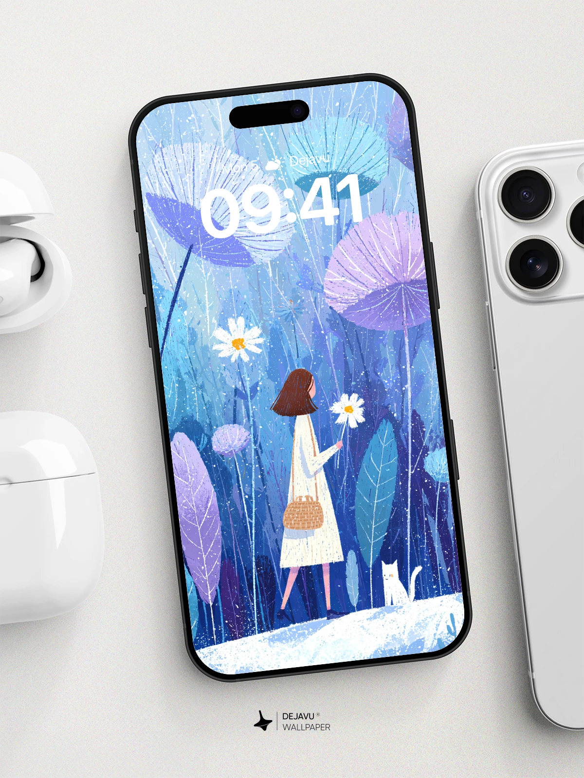 Dreamy Floral Forest Wallpaper 8K for iPhone and Android