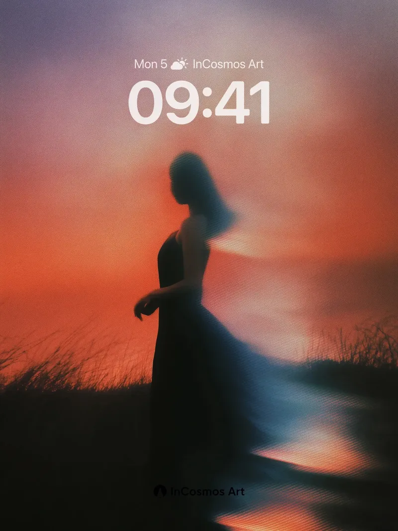 Silhouette Mirage Wallpaper with Sunset Haze
