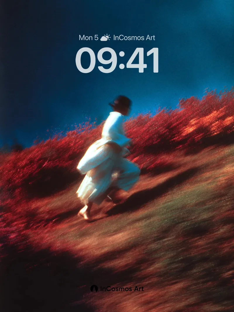 Ethereal Run Wallpaper with Crimson Fields