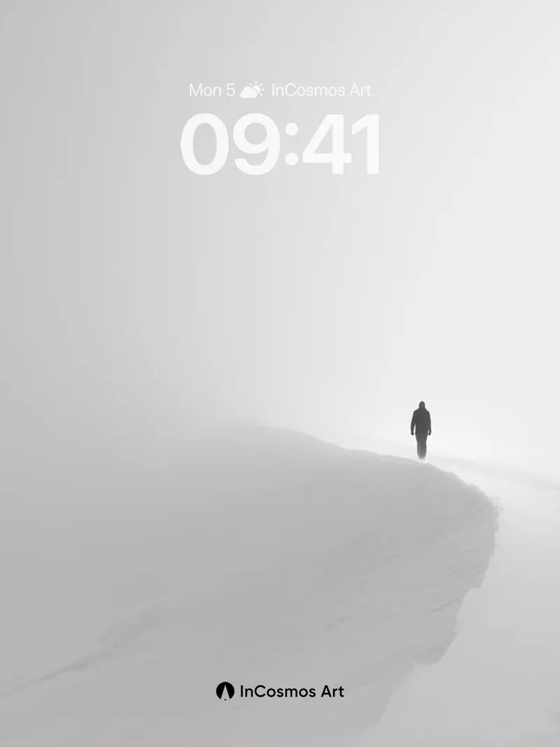 Solitary Frost Wallpaper with Vanishing Horizon