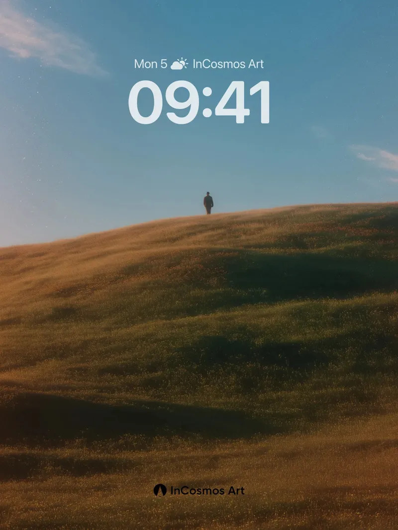 Solitary Horizon Wallpaper with Golden Hush