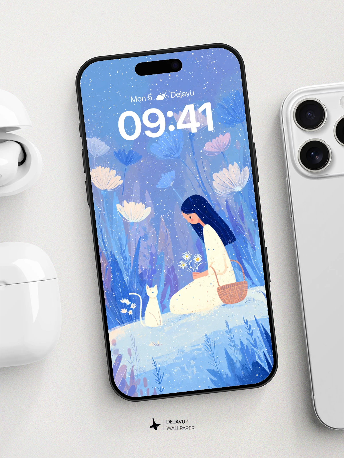 Dreamy Winter Garden Wallpaper 8K for iPhone and Android