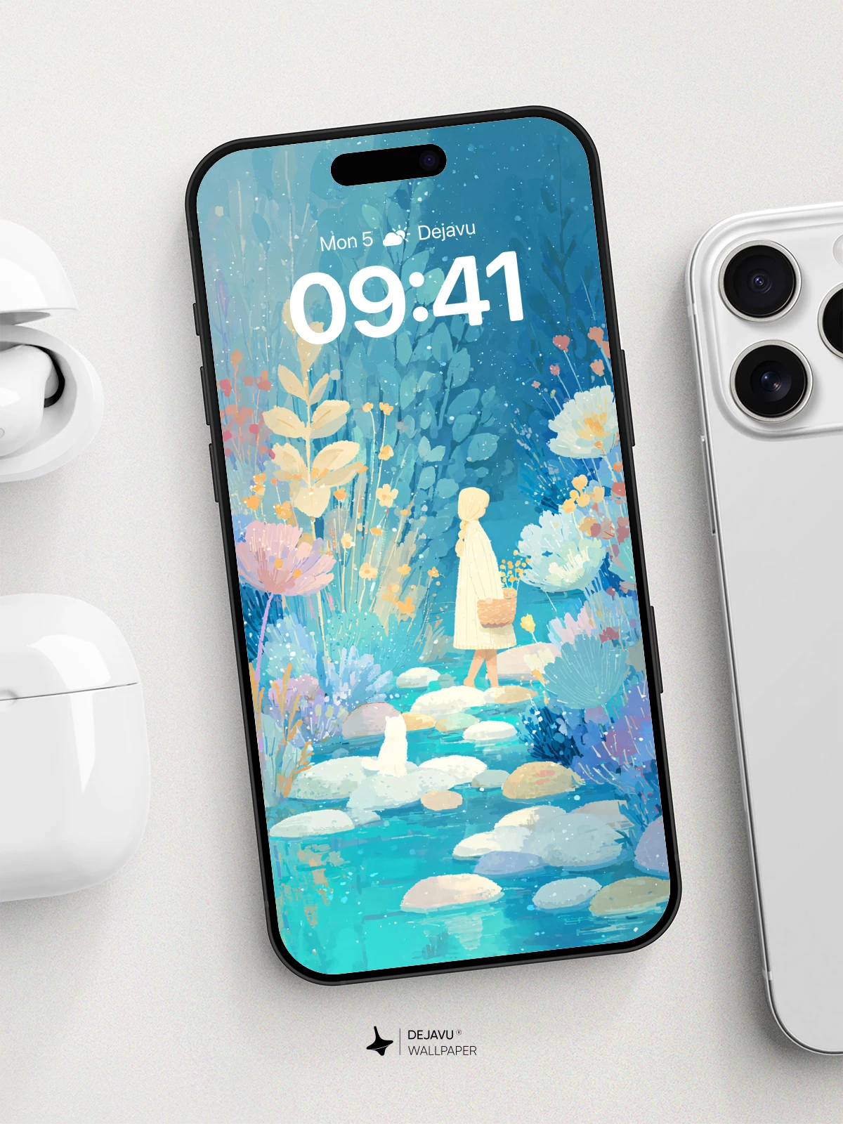 Enchanted Garden Path Wallpaper 8K for iPhone and Android