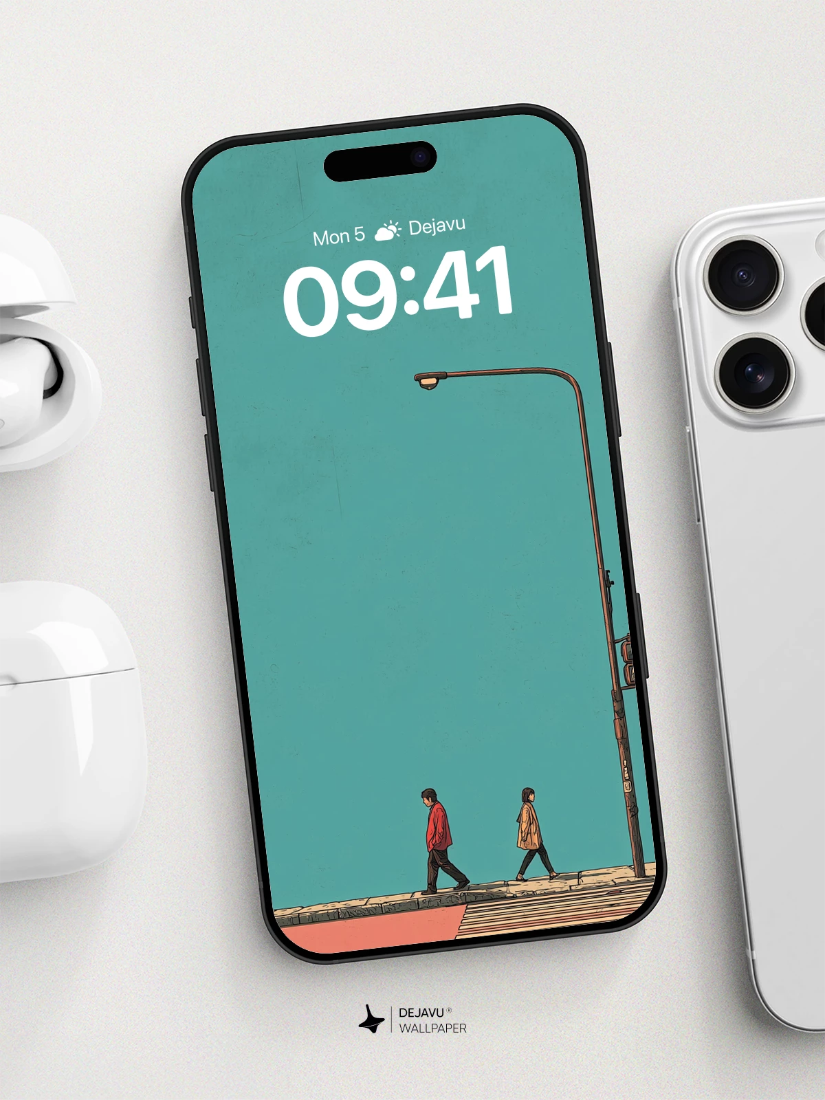 Minimalist Street Scene Wallpaper 8K for iPhone and Android