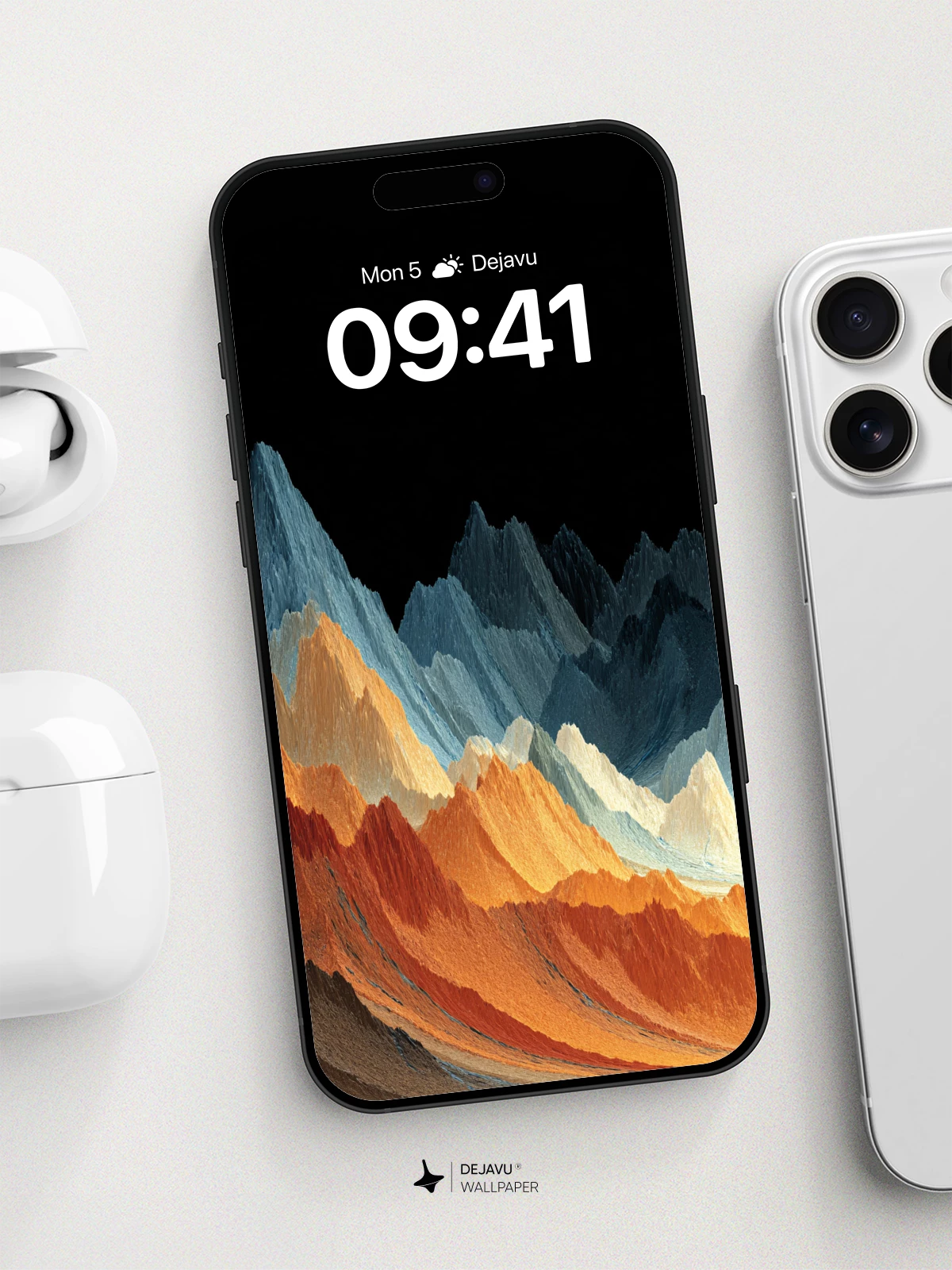 Abstract Mountain Waves Wallpaper 8K for iPhone and Android