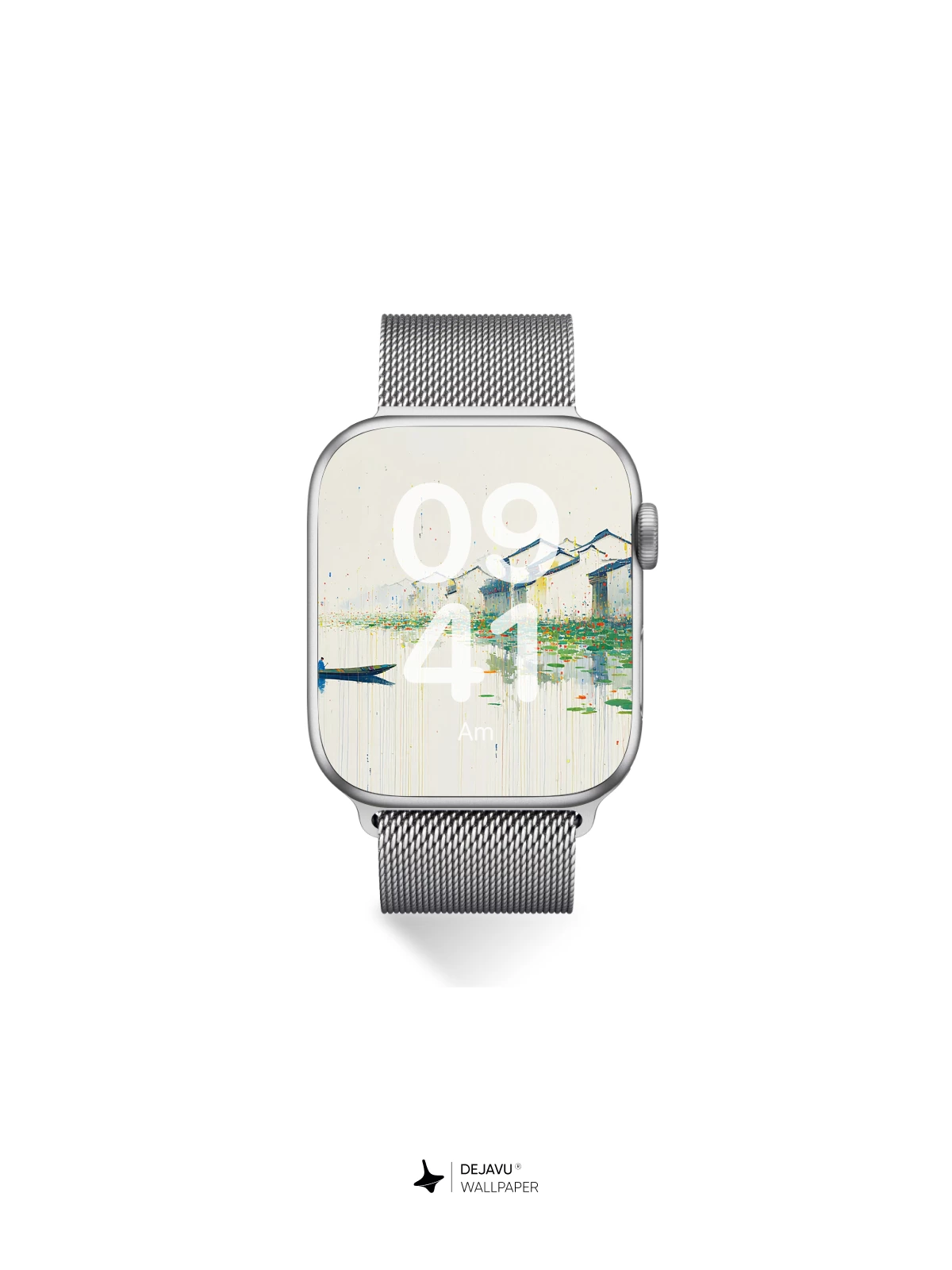 Wu Guanzhong Inspired Water Village 8K Wallpaper