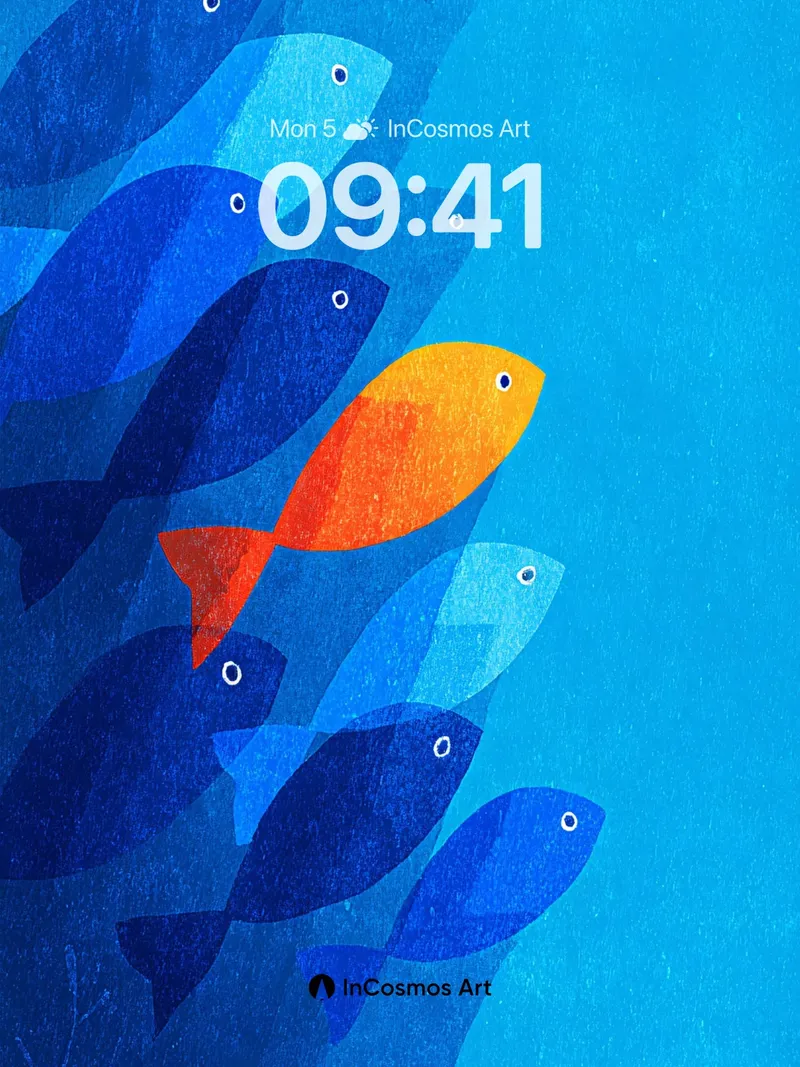 Coral Current Wallpaper with Golden Outlier