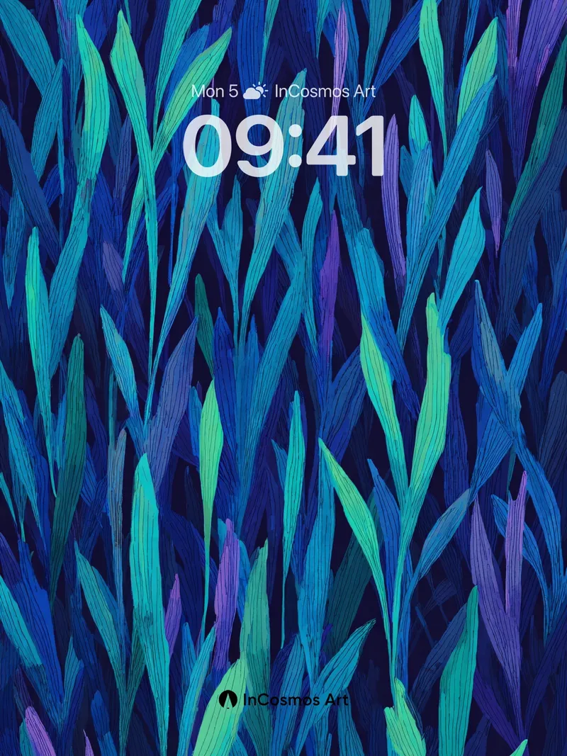 Midnight Kelp Forest Wallpaper in Deep Indigo