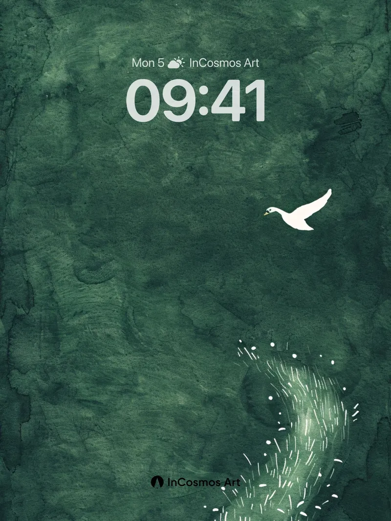 Serene Night Flight Wallpaper with Whispering Grass