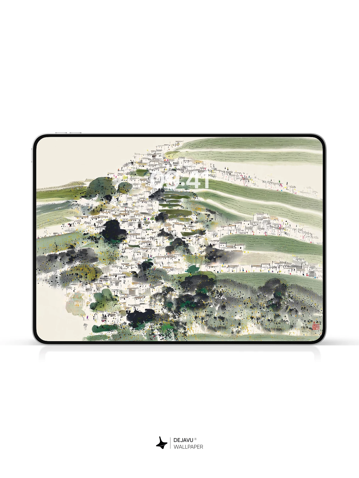 Wu Guanzhong Style Ink Wash Village Wallpaper 8K