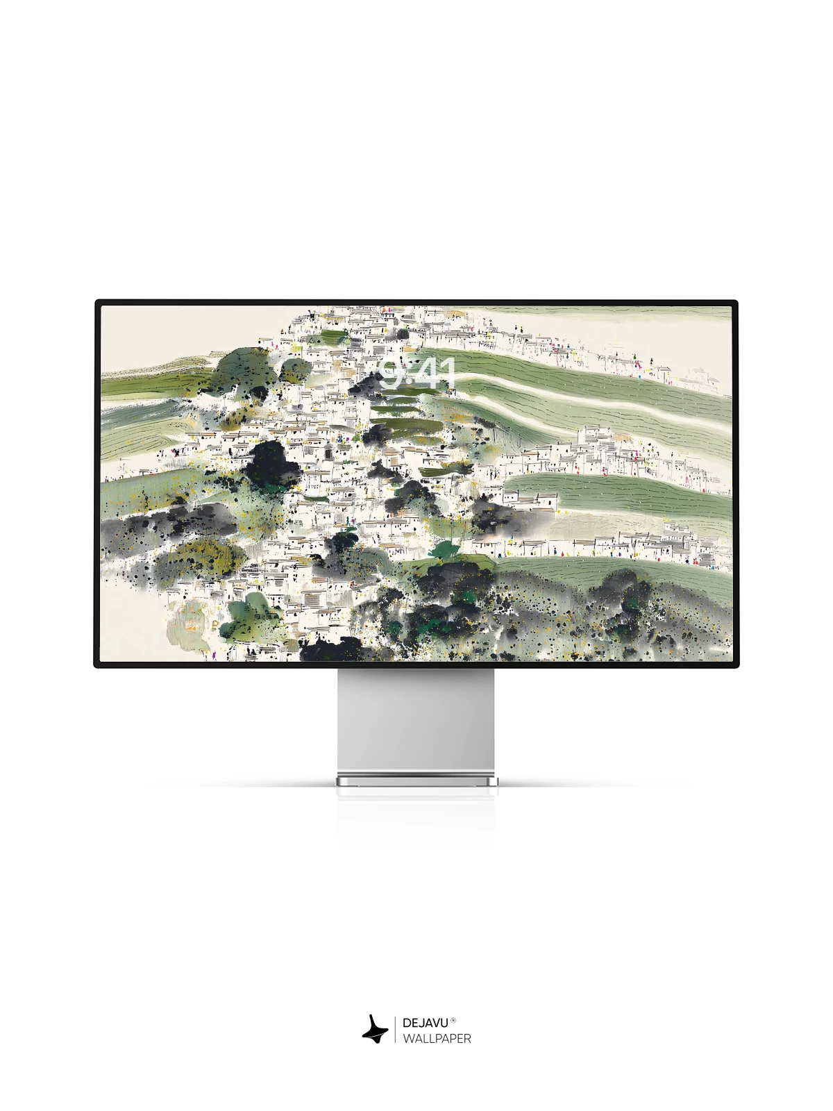 Wu Guanzhong Style Ink Wash Village Wallpaper 8K