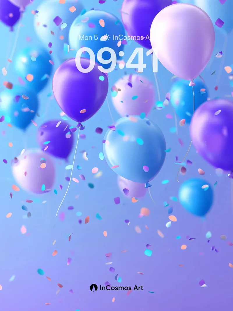 Floating Reverie Wallpaper with Confetti Drift