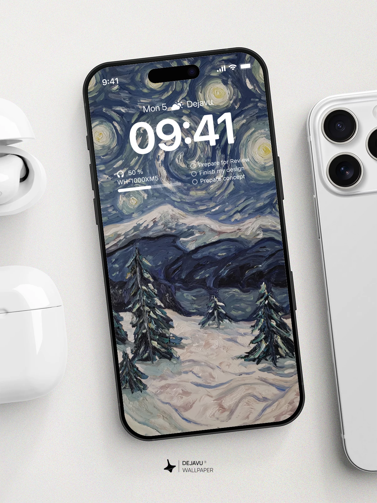 Van Gogh Starry Night Style 8K Wallpaper