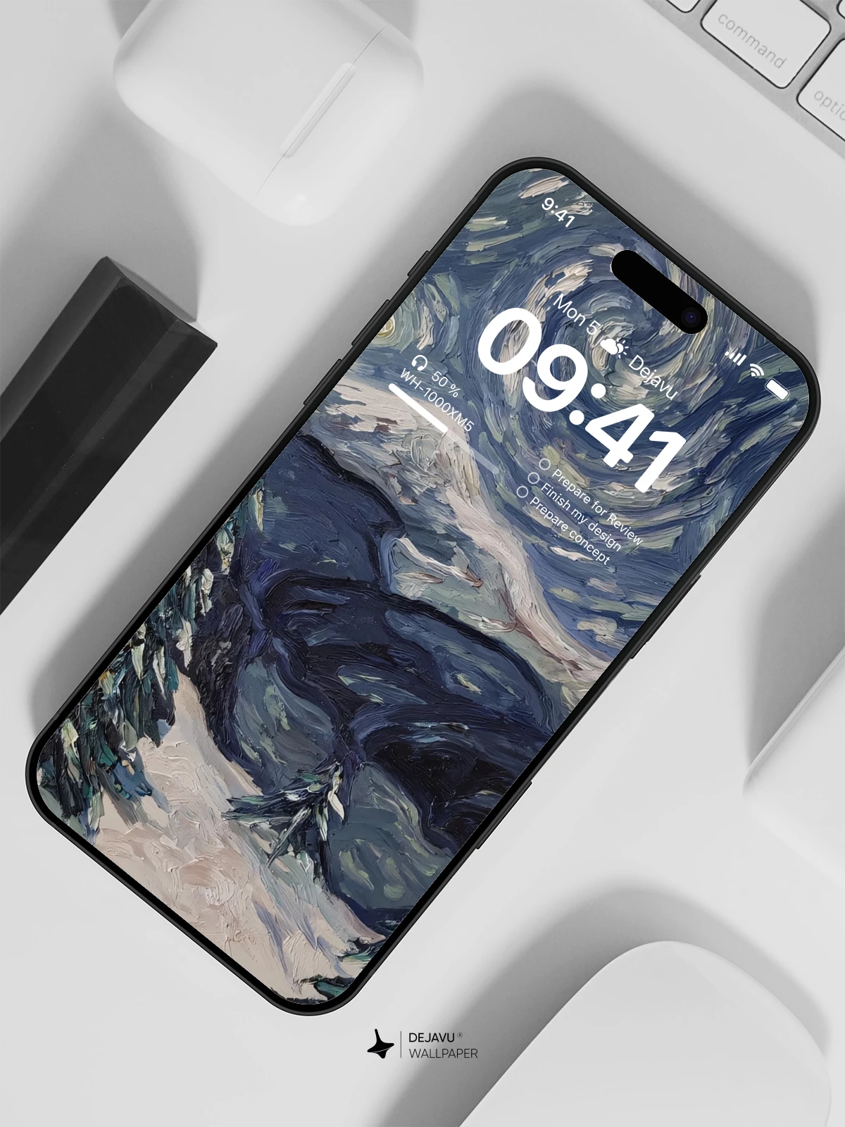 Van Gogh Starry Night Style 8K Wallpaper