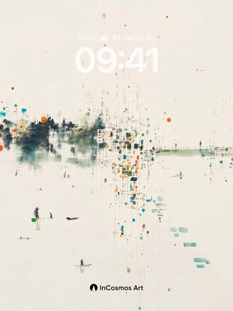 Floating Echoes Wallpaper with Cosmic Speckles