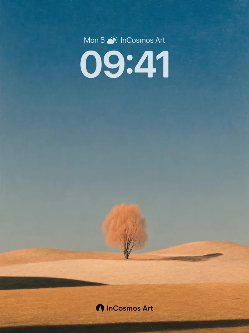 Solitary Tree in Desert Wallpaper