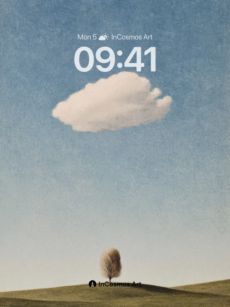 Solitary Tree Wallpaper in Soft Horizon