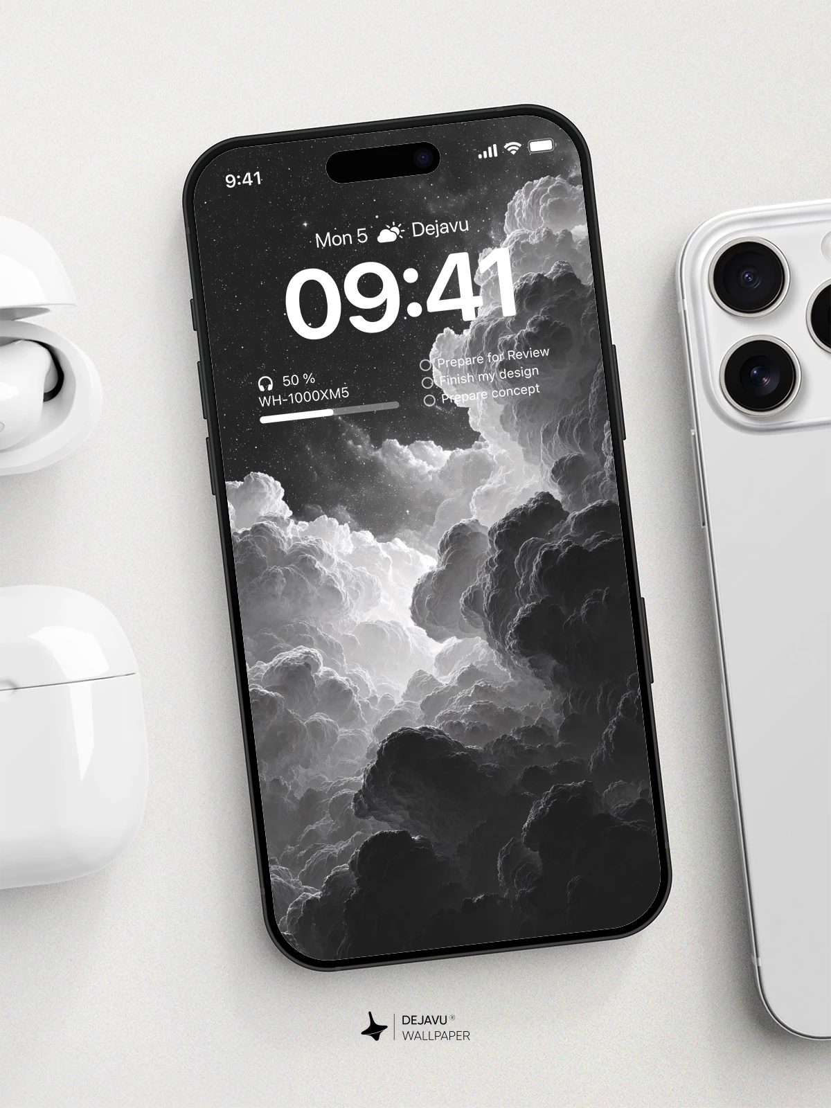 Monochrome Storm Clouds Wallpaper 8K