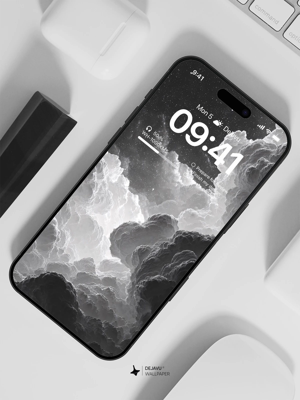 Monochrome Storm Clouds Wallpaper 8K