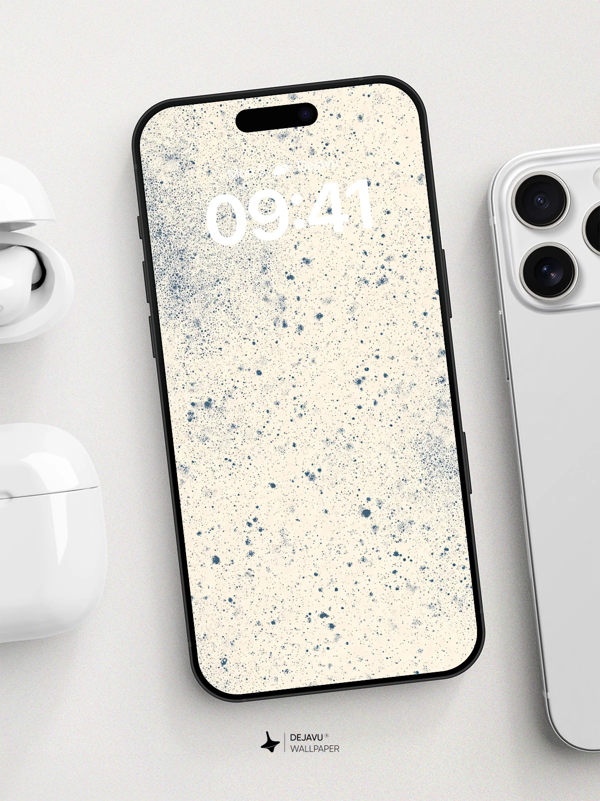 Vintage Blue Speckle 8K Wallpaper