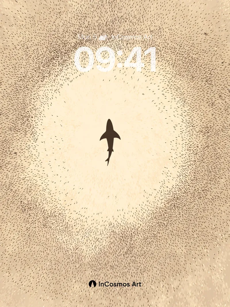 Silent Shark Background in Dusty Beige