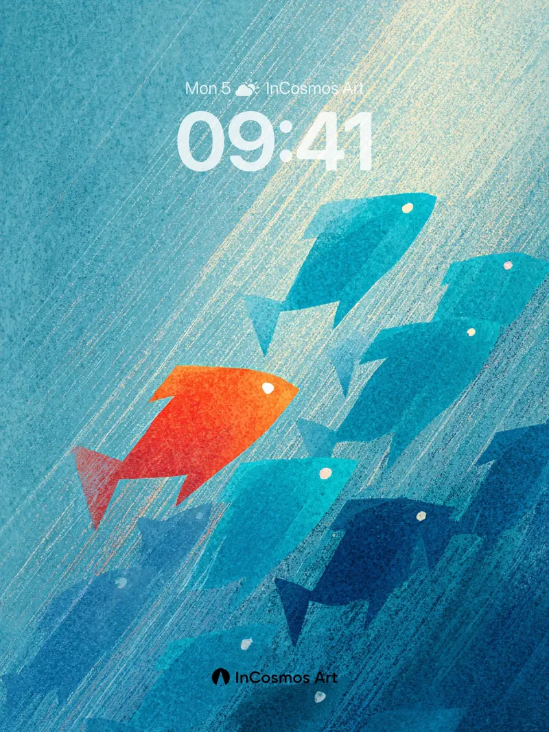 Coral Current Wallpaper with Divergent Light