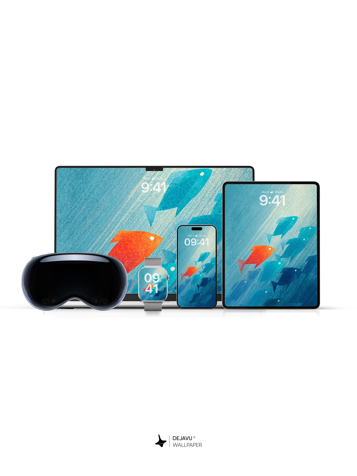 Abstract Fish School Wallpaper 8K for iPhone and Android