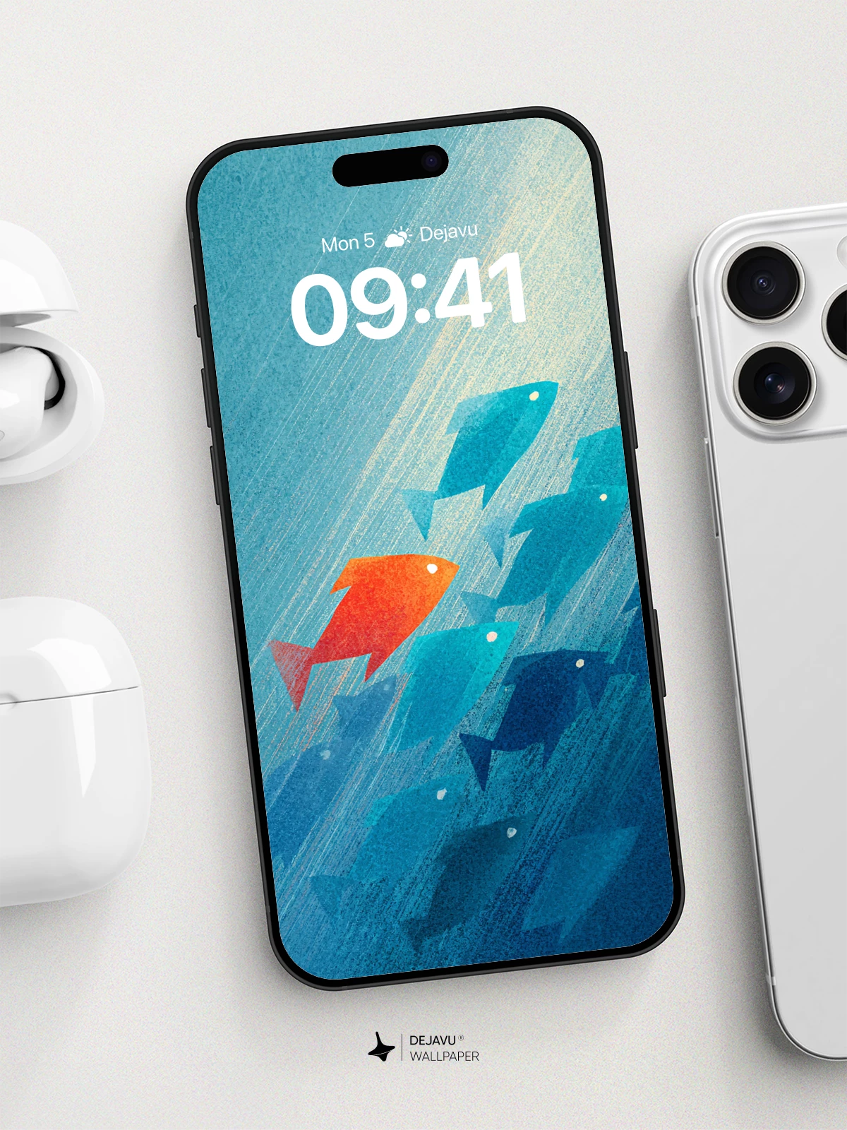 Abstract Fish School Wallpaper 8K for iPhone and Android