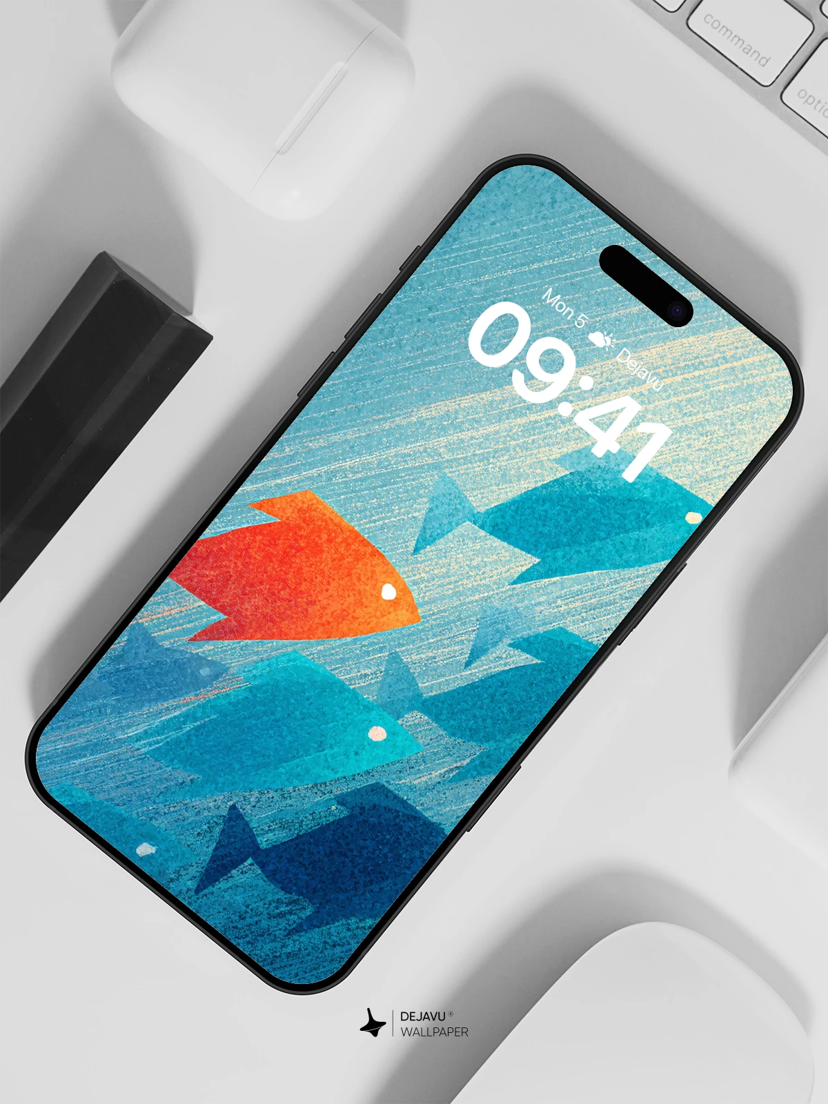 Abstract Fish School Wallpaper 8K for iPhone and Android