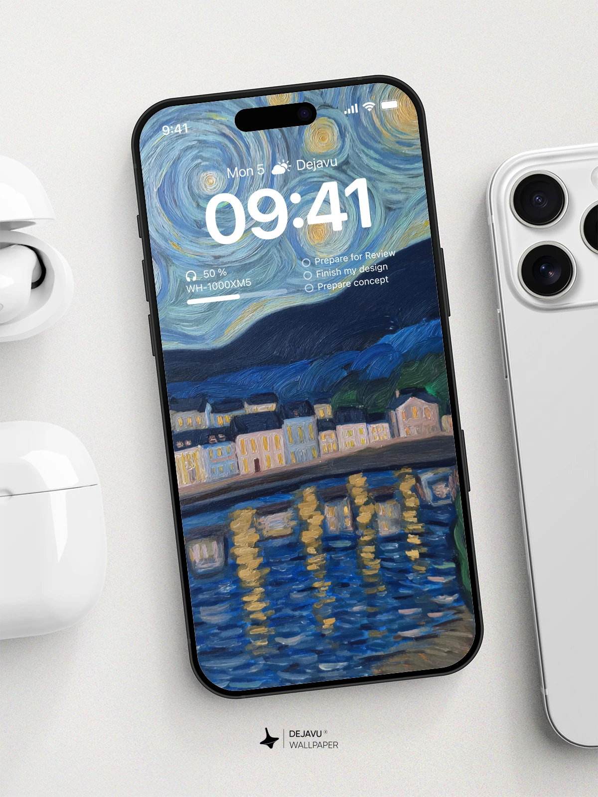 Van Gogh Starry Night Style 8K Wallpaper