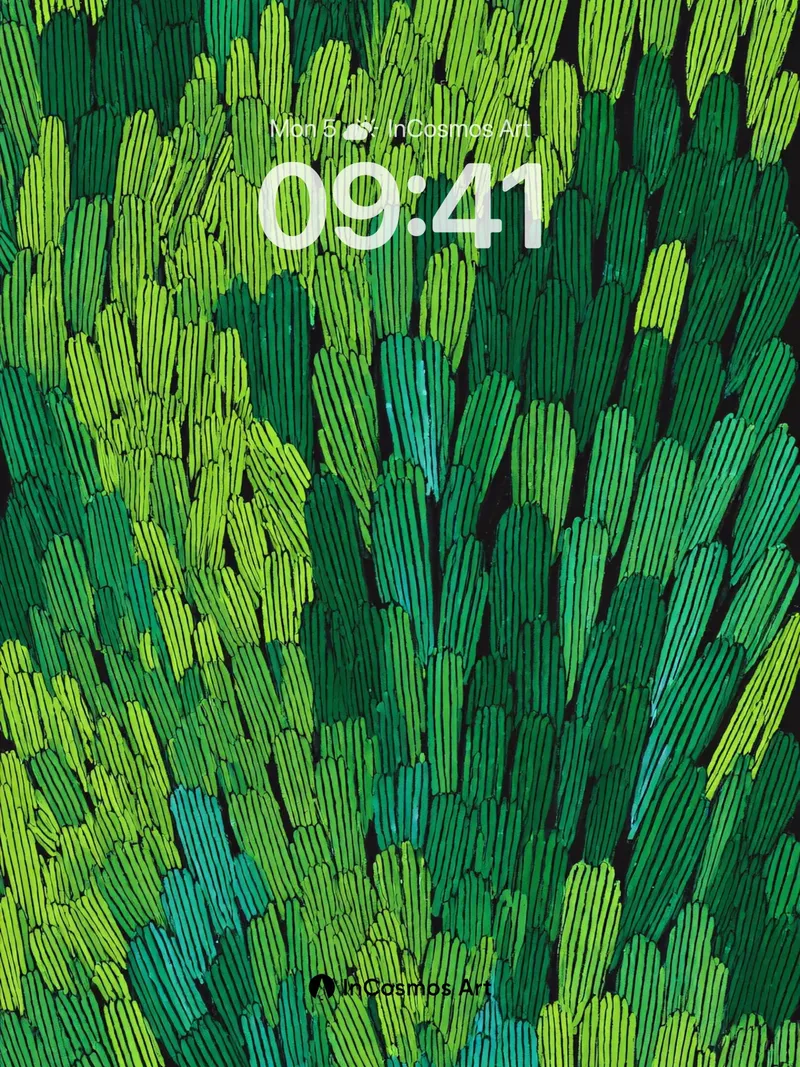 Verdant Blade Wallpaper with Textured Flow