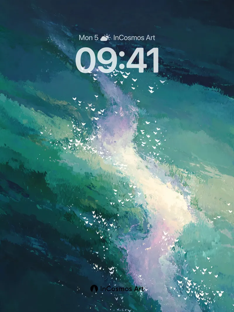 Ethereal Flight Wallpaper in Oceanic Haze