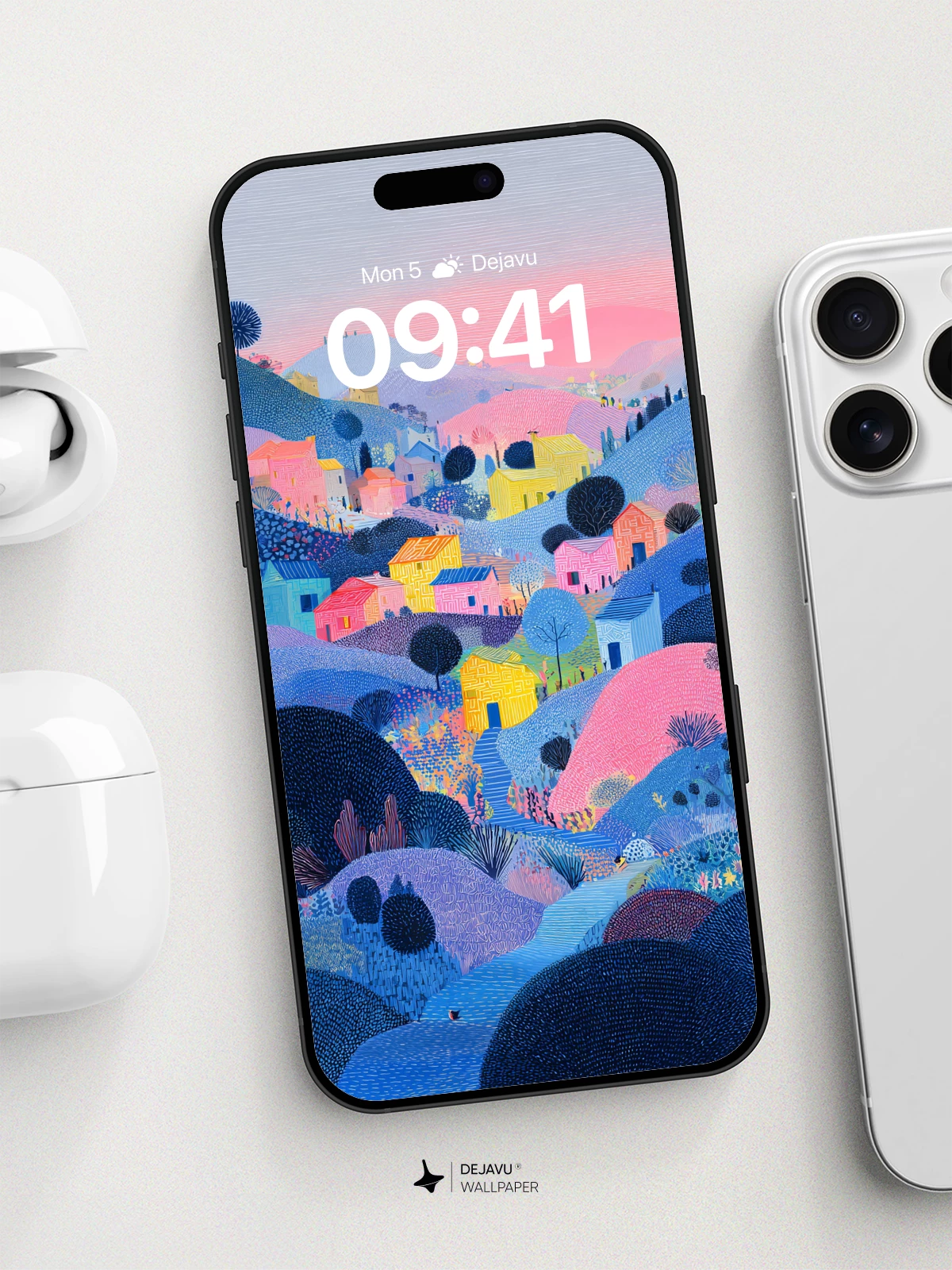 Hillside Village Dream 8K Wallpaper